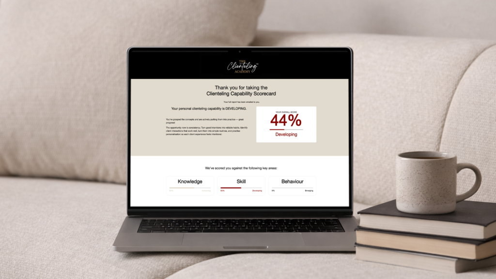 Clienteling Capability Scorecard for evaluating luxury clienteling maturity